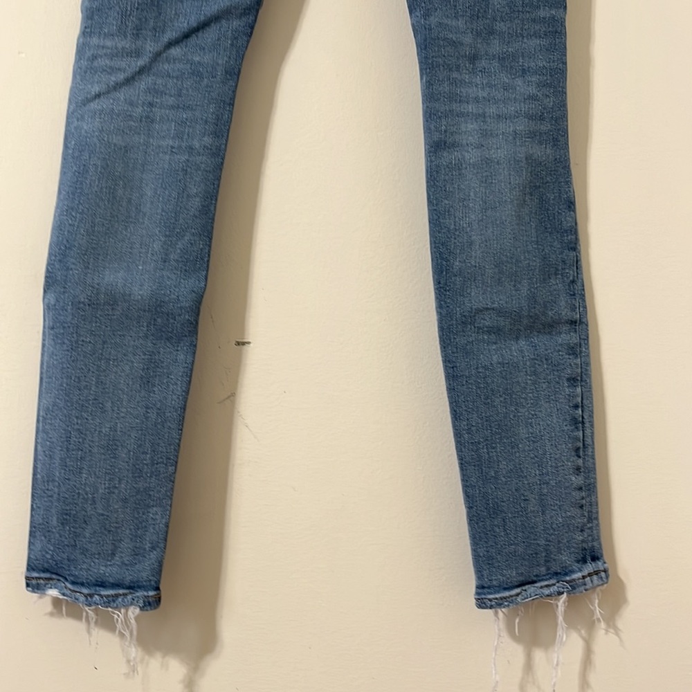 Agolde Medium Wash Distressed Sophie High Rise Skinny Denim Jeans Size 25 - Picture 9 of 11
